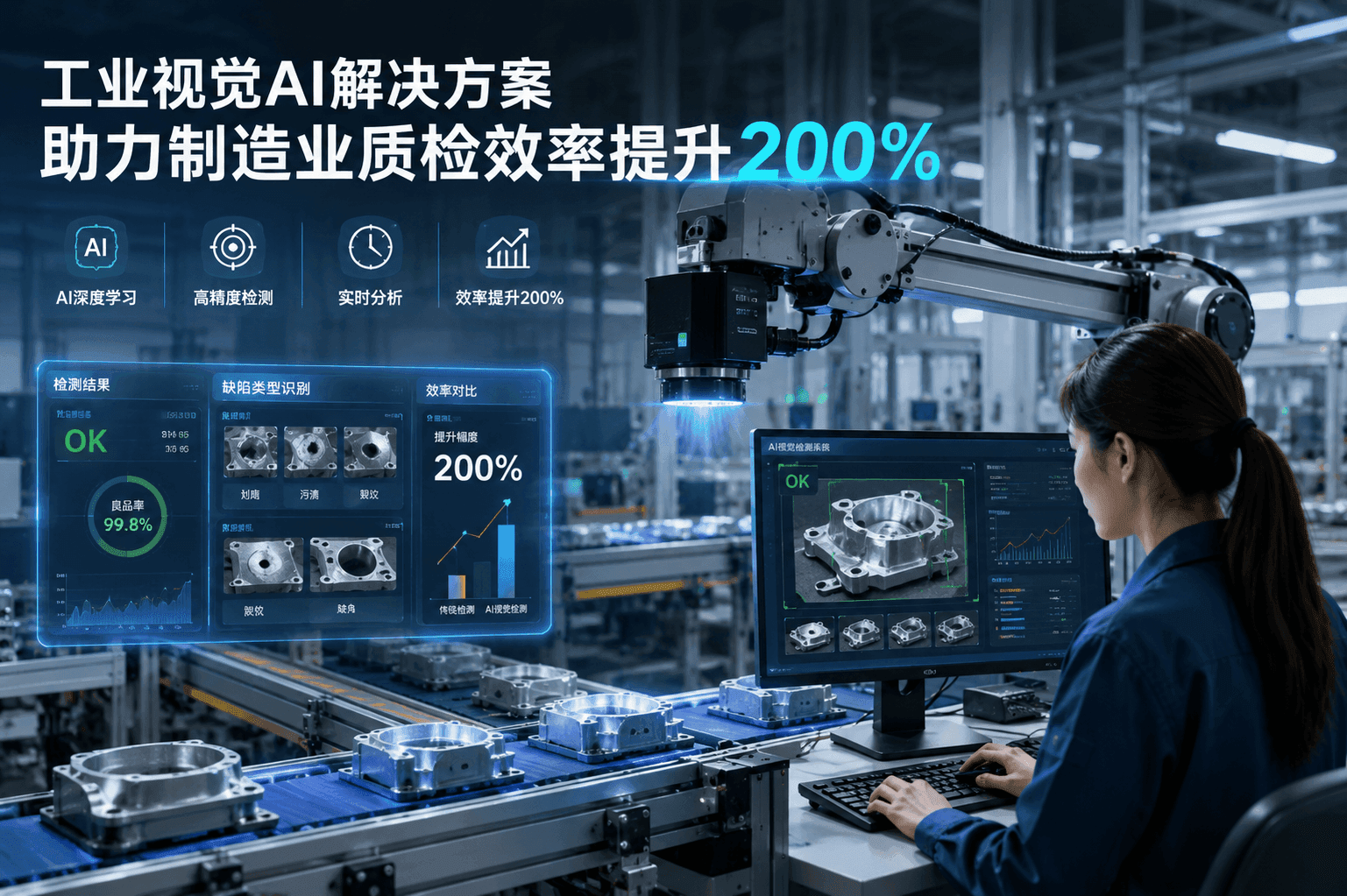 工業視覺AI解決方案助力製造業質檢效率提升200%